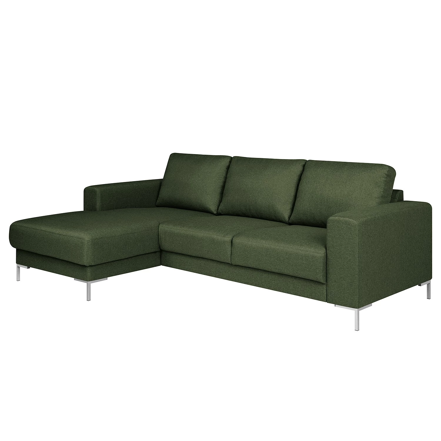 Fredriks Canapé d’angle Summer - Étoffe tissée Mavie: Vert foncé - Méridienne courte à gauche (vue de face) - Sans fonction couchage 3 Fredriks Canapé d’angle Summer - Étoffe tissée Mavie: Vert foncé - Méridienne courte à gauche (vue de face) - Sans fonction couchage