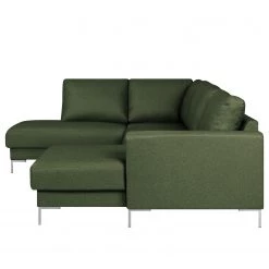 Fredriks Canapé panoramique Summer - Étoffe tissée Mavie: Vert foncé - Méridienne courte à droite / longue à gauche (vue de face) -Meubles de salon Soldes 1000279773 210730 10323800419 DETAILS P000000001000279773