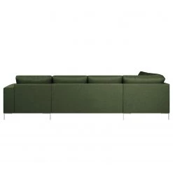 Fredriks Canapé panoramique Summer - Étoffe tissée Mavie: Vert foncé - Méridienne courte à droite / longue à gauche (vue de face) -Meubles de salon Soldes 1000279773 210730 10323800420 DETAILS P000000001000279773