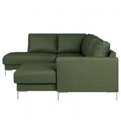 Fredriks Canapé panoramique Summer - Étoffe tissée Mavie: Vert foncé - Méridienne courte à droite / longue à gauche (vue de face) -Meubles de salon Soldes 1000279773 211217 13141600426 DETAILS P000000001000279773