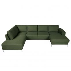 Fredriks Canapé panoramique Summer - Étoffe tissée Mavie: Vert foncé - Méridienne courte à droite / longue à gauche (vue de face) -Meubles de salon Soldes 1000279773 211217 13141600448 DETAILS P000000001000279773