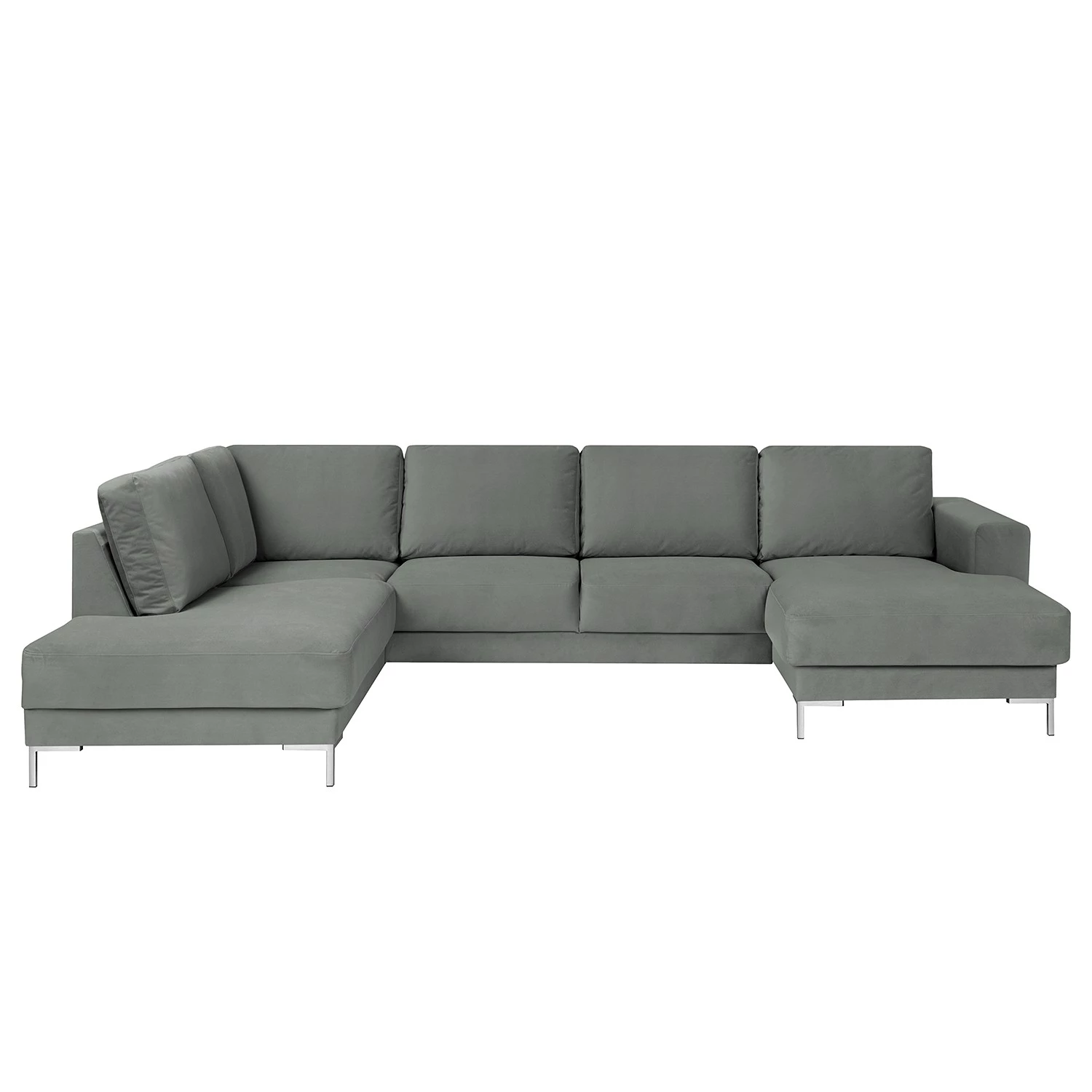 Fredriks Canapé panoramique Summer - Velours Vaia: Gris - Méridienne courte à droite / longue à gauche (vue de face) 4 Fredriks Canapé panoramique Summer - Velours Vaia: Gris - Méridienne courte à droite / longue à gauche (vue de face) – Image 2