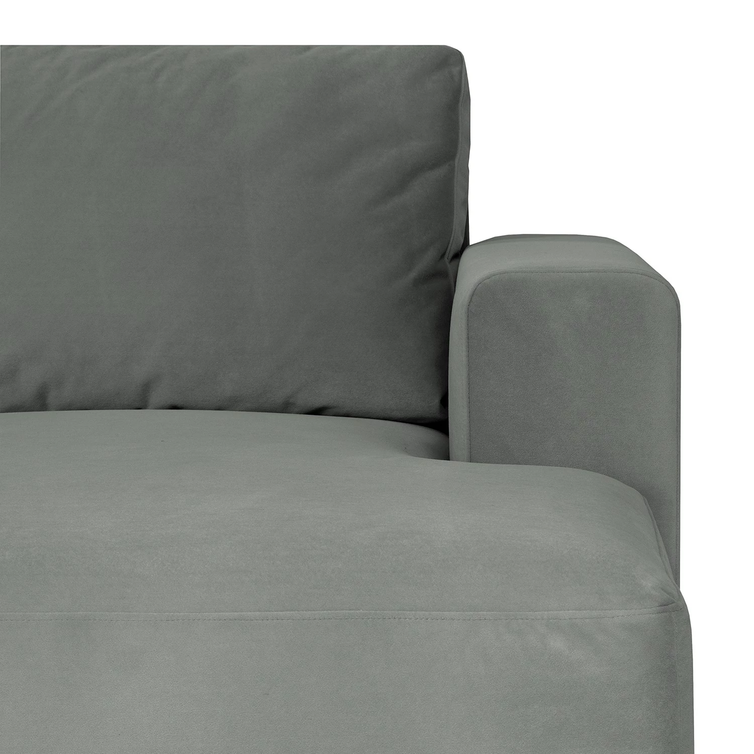 Fredriks Canapé panoramique Summer - Velours Vaia: Gris - Méridienne courte à droite / longue à gauche (vue de face) 8 Fredriks Canapé panoramique Summer - Velours Vaia: Gris - Méridienne courte à droite / longue à gauche (vue de face) – Image 6