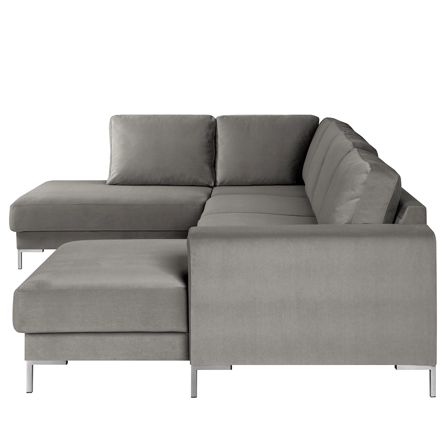 Fredriks Canapé panoramique Summer - Velours Vaia: Gris - Méridienne courte à droite / longue à gauche (vue de face) 15 Fredriks Canapé panoramique Summer - Velours Vaia: Gris - Méridienne courte à droite / longue à gauche (vue de face) – Image 13