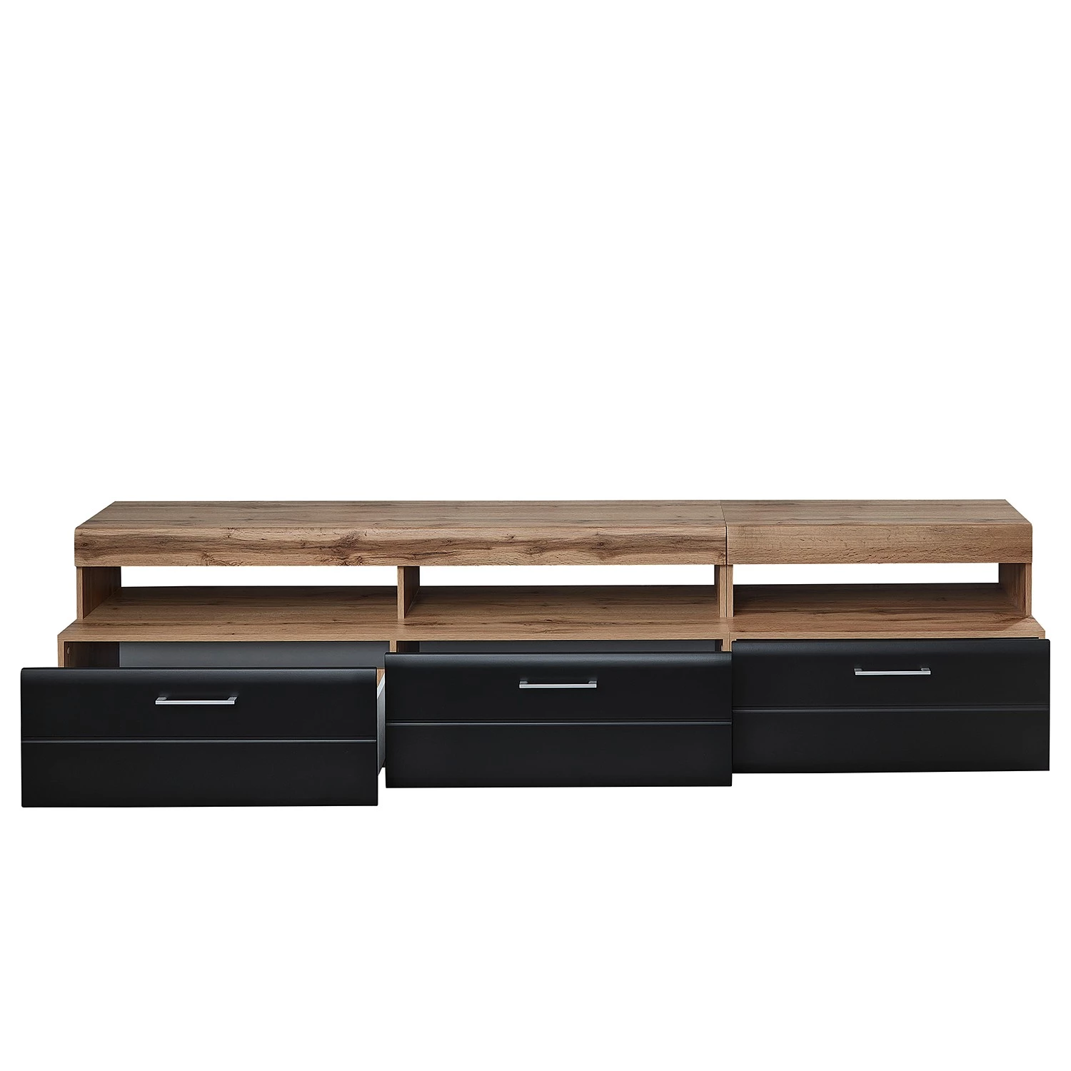 Loftscape Ensemble meubles TV Belloc III (5 élém.) - Avec éclairage intégré - Noir mat / Imitation chêne 8 Loftscape Ensemble meubles TV Belloc III (5 élém.) - Avec éclairage intégré - Noir mat / Imitation chêne – Image 6