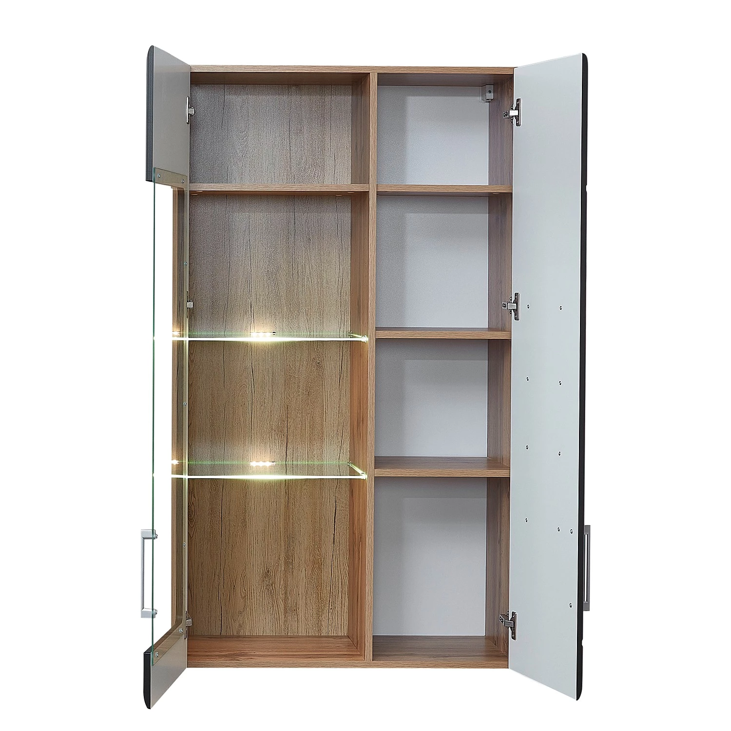 Loftscape Ensemble meubles TV Belloc III (5 élém.) - Avec éclairage intégré - Noir mat / Imitation chêne 12 Loftscape Ensemble meubles TV Belloc III (5 élém.) - Avec éclairage intégré - Noir mat / Imitation chêne – Image 10