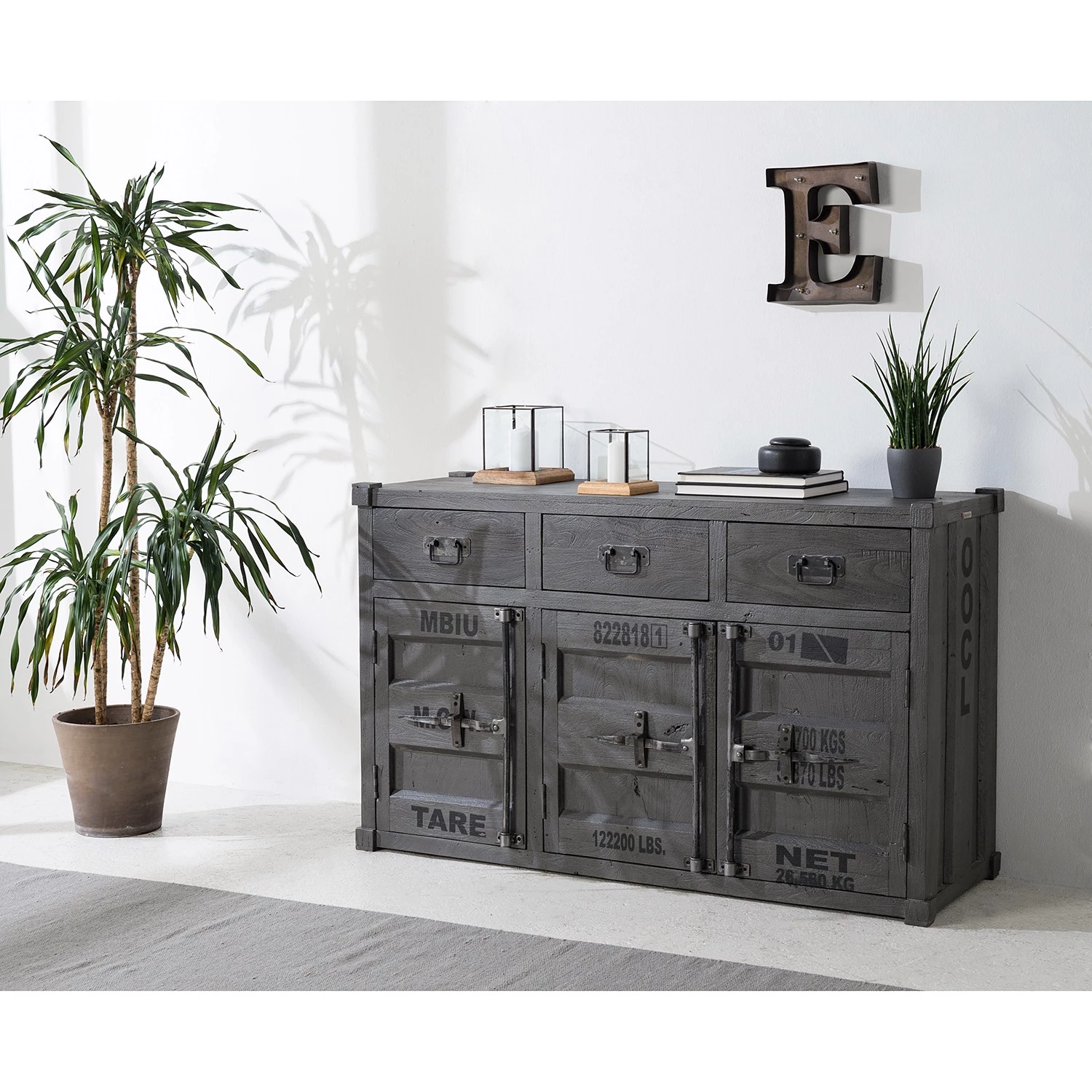 Wolf-Möbel Buffet Container - Acacia Gris 4 Wolf-Möbel Buffet Container - Acacia Gris – Image 2