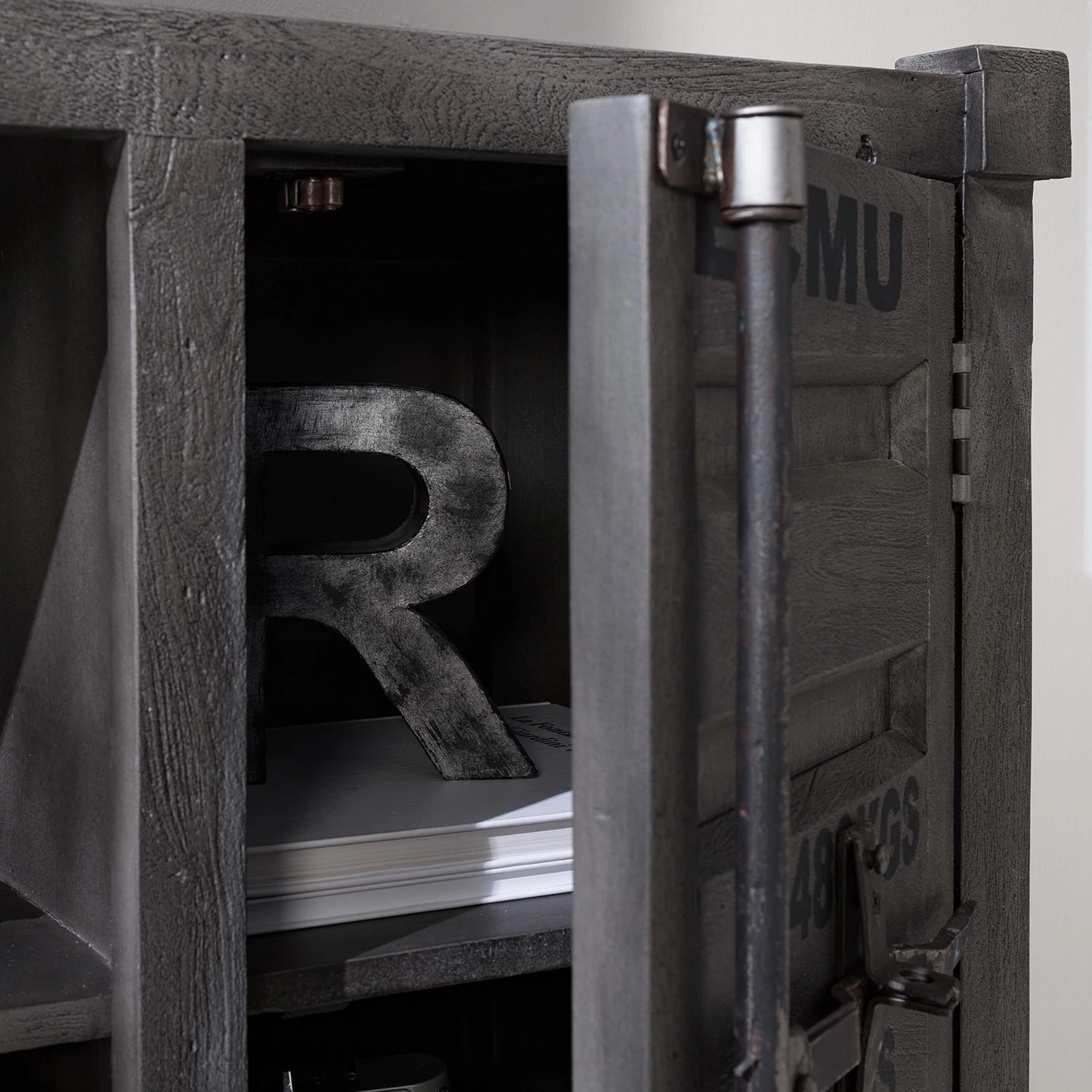 Wolf-Möbel Meuble TV Container I - Acacia massif - Acacia gris 15 Wolf-Möbel Meuble TV Container I - Acacia massif - Acacia gris – Image 13