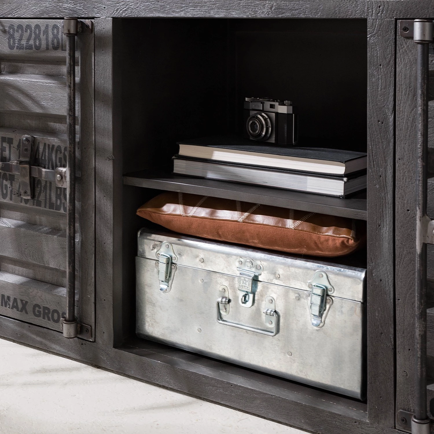 Wolf-Möbel Meuble TV Container I - Acacia massif - Acacia gris 16 Wolf-Möbel Meuble TV Container I - Acacia massif - Acacia gris – Image 14