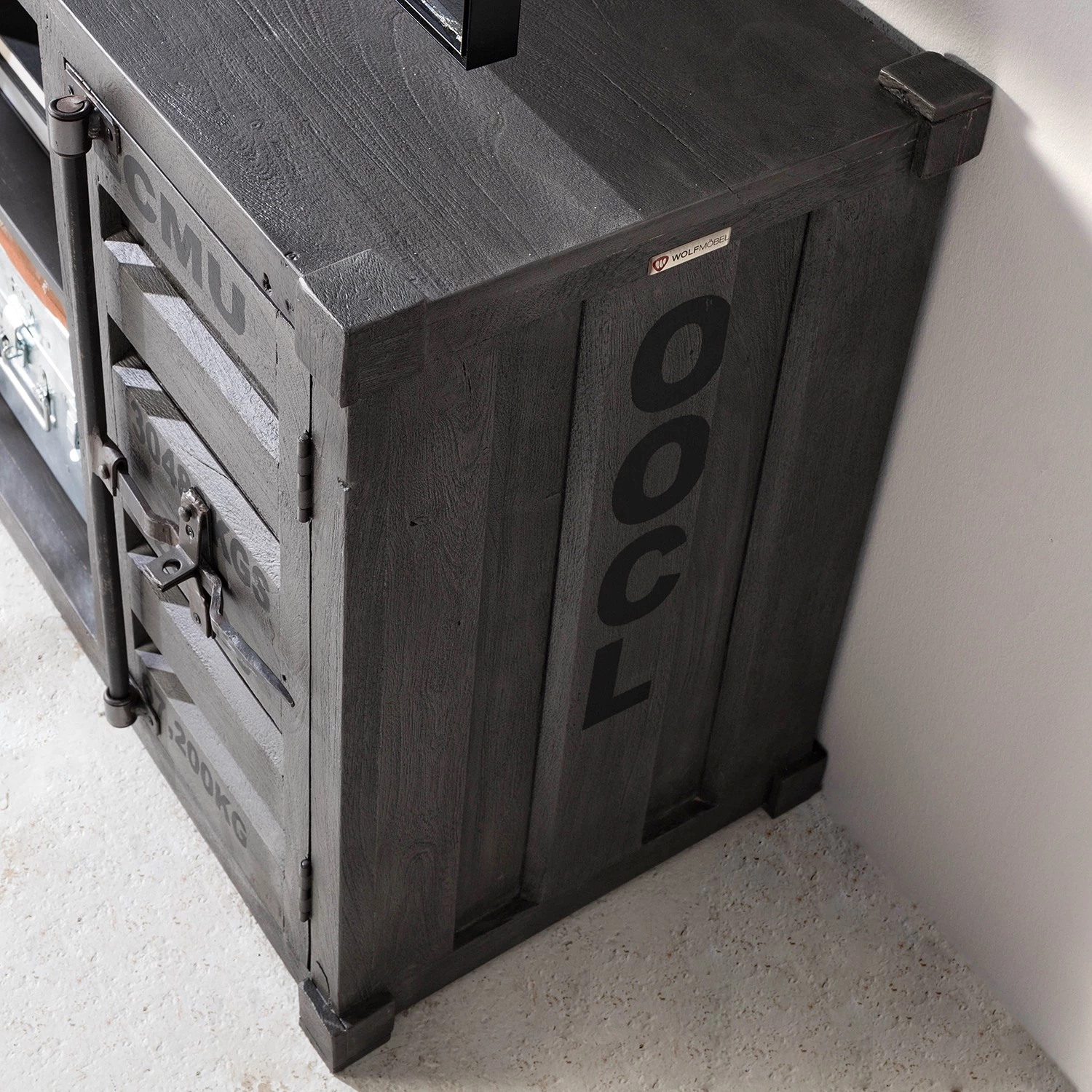 Wolf-Möbel Meuble TV Container I - Acacia massif - Acacia gris 17 Wolf-Möbel Meuble TV Container I - Acacia massif - Acacia gris – Image 15