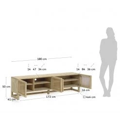 Loftscape Meuble TV Risley - Mindy massif / Rotin -Meubles de salon Soldes 1000282689 210729 06154300054 SKETCH DETAILS P000000001000282689 sketch