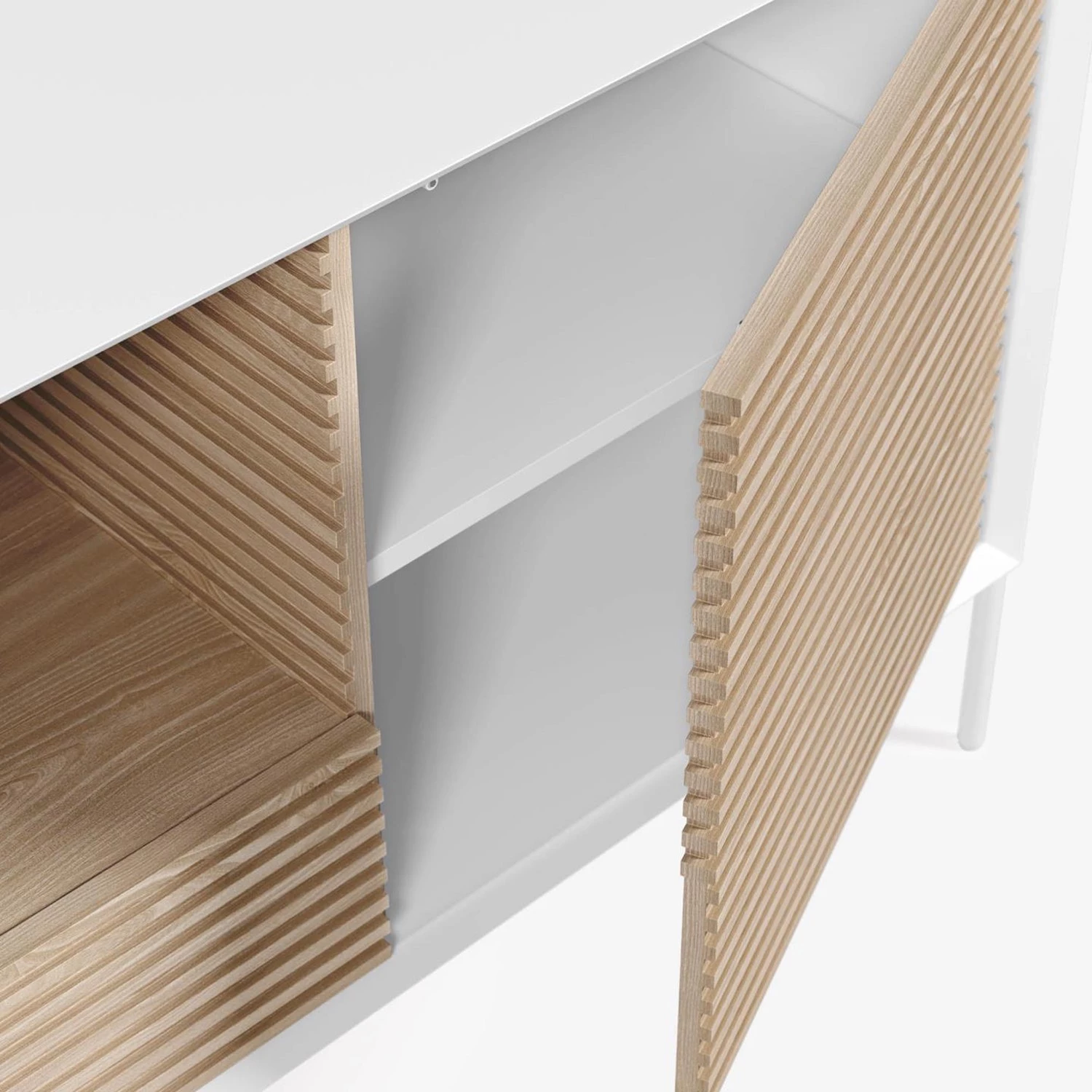 Loftscape Buffet Maredale - Frêne massif - Blanc / Frêne 5 Loftscape Buffet Maredale - Frêne massif - Blanc / Frêne – Image 3