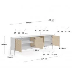 Loftscape Buffet Maredale - Frêne massif - Blanc / Frêne 13 Loftscape Buffet Maredale - Frêne massif - Blanc / Frêne -Meubles de salon Soldes 1000282702 210729 06155200095 SKETCH DETAILS P000000001000282702 sketch