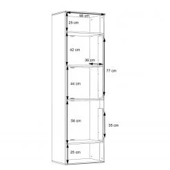 Loftscape Vitrine Corey - Avec éclairage - Imitation chêne / Gris - Butoir à gauche -Meubles de salon Soldes 1000282745 211109 144354000573 SKETCH DETAILS P000000001000282745 sketch