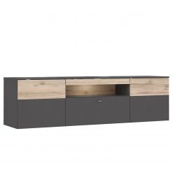 Loftscape Meuble TV Corey - Avec éclairage - Imitation chêne / Gris - Largeur : 210 cm -Meubles de salon Soldes 1000282748 211109 144407000128 DETAILS P000000001000282748