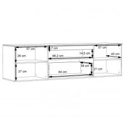 Loftscape Meuble TV Corey - Avec éclairage - Imitation chêne / Gris - Largeur : 210 cm -Meubles de salon Soldes 1000282748 211109 144408000600 SKETCH DETAILS P000000001000282748 sketch