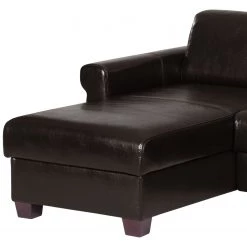 Ars manufacti Canapé d’angle José - Cuir véritable / Imitation cuir - Cuir synthétique Babet: Noir - Méridienne courte à gauche (vue de face) -Meubles de salon Soldes 1000283548 210817 15273000742 DETAILS P000000001000283548