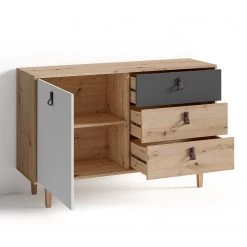 Fredriks Buffet Bowood - Imitation chêne artisan / Blanc -Meubles de salon Soldes 1000283829 210805 14243400058 DETAILS P000000001000283829