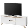Norrwood Meuble TV Rautha - Blanc mat / Imitation chêne