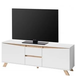 Norrwood Meuble TV Rautha - Blanc mat / Imitation chêne