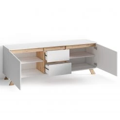 Norrwood Meuble TV Rautha - Blanc mat / Imitation chêne -Meubles de salon Soldes 1000283862 210805 14244200265 DETAILS P000000001000283862