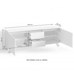Norrwood Meuble TV Rautha - Blanc mat / Imitation chêne -Meubles de salon Soldes 1000283862 210805 14244300266 SKETCH DETAILS P000000001000283862 sketch
