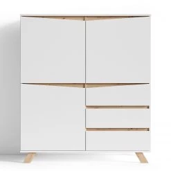 Norrwood Buffet haut Rautha - Blanc mat / Imitation chêne -Meubles de salon Soldes 1000283874 210805 14244700378 DETAILS P000000001000283874