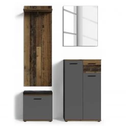 Fredriks Meuble à chaussures Chippewa I - Imitation bois ancien / Anthracite -Meubles de salon Soldes 1000283876 210805 14244700390 DETAILS P000000001000283876