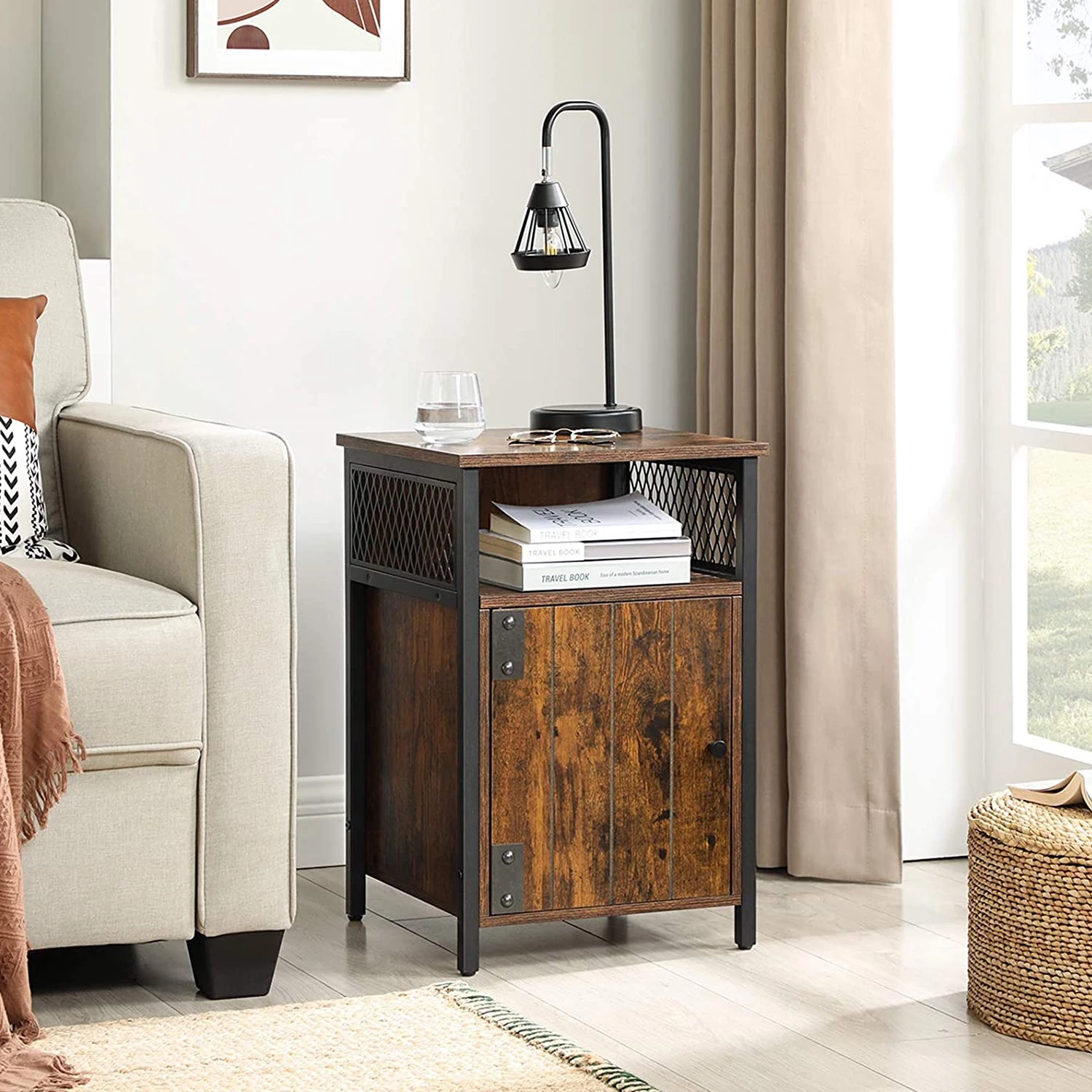 Red Living Bout de canapé Morristown - Marron / Noir 4 Red Living Bout de canapé Morristown - Marron / Noir – Image 2