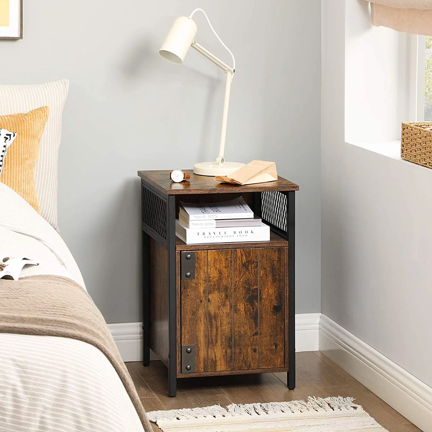 Red Living Bout de canapé Morristown - Marron / Noir 5 Red Living Bout de canapé Morristown - Marron / Noir – Image 3