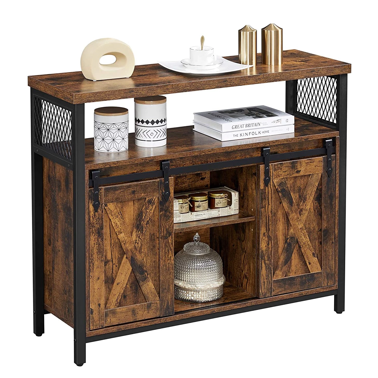 Red Living Buffet Hazlet II - Marron / Noir 7 Red Living Buffet Hazlet II - Marron / Noir – Image 5