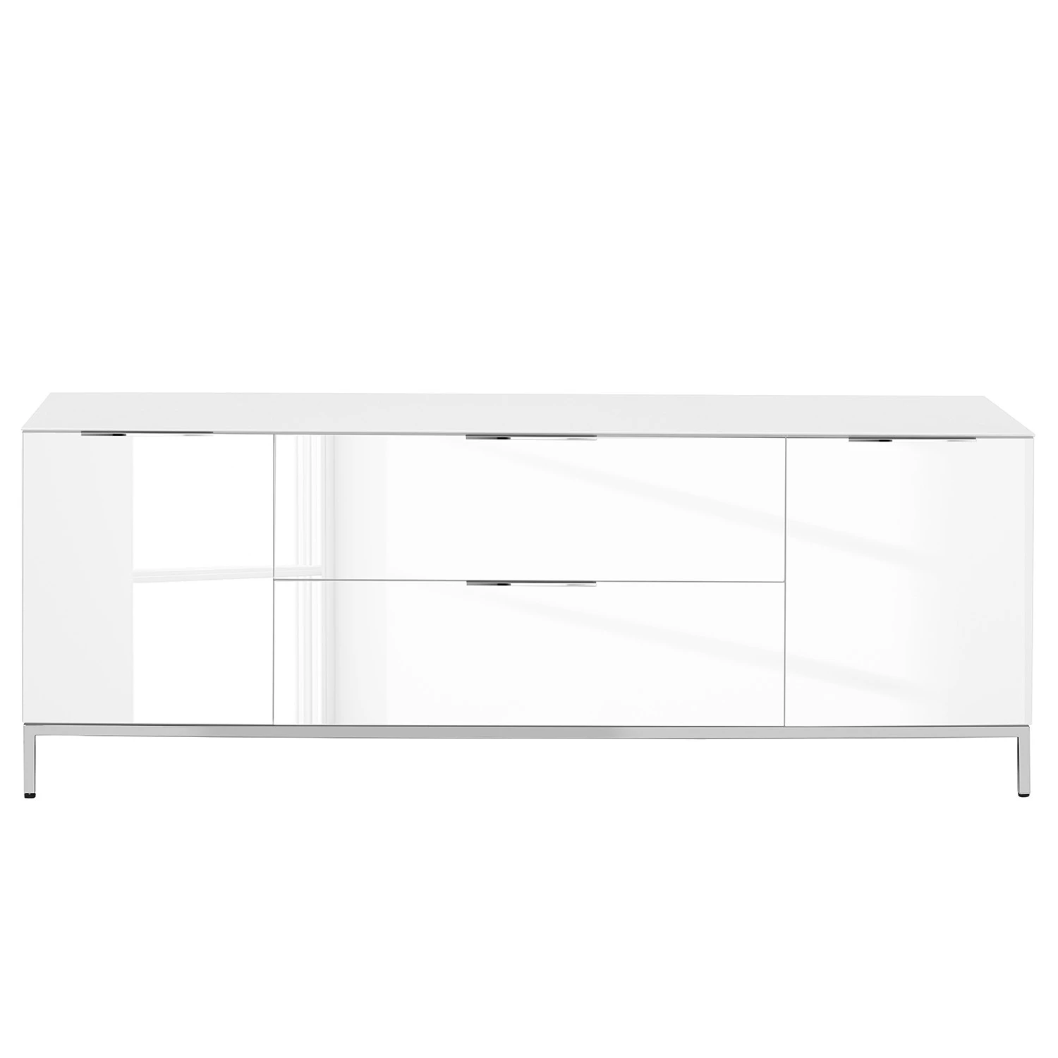 Maja Möbel Meuble TV Trend - Verre - Blanc brillant / Chrome 5 Maja Möbel Meuble TV Trend - Verre - Blanc brillant / Chrome – Image 3