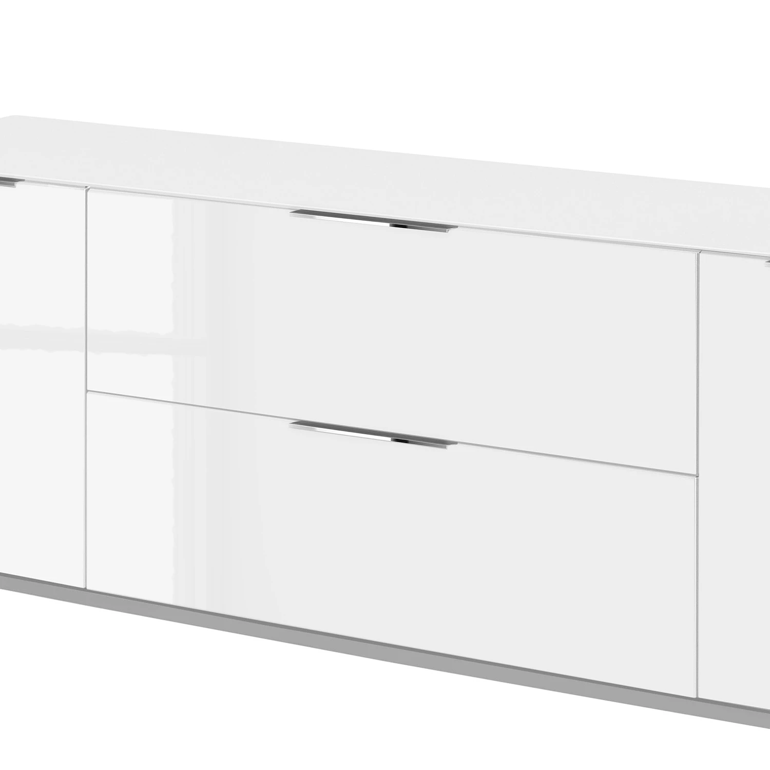 Maja Möbel Meuble TV Trend - Verre - Blanc brillant / Chrome 7 Maja Möbel Meuble TV Trend - Verre - Blanc brillant / Chrome – Image 5