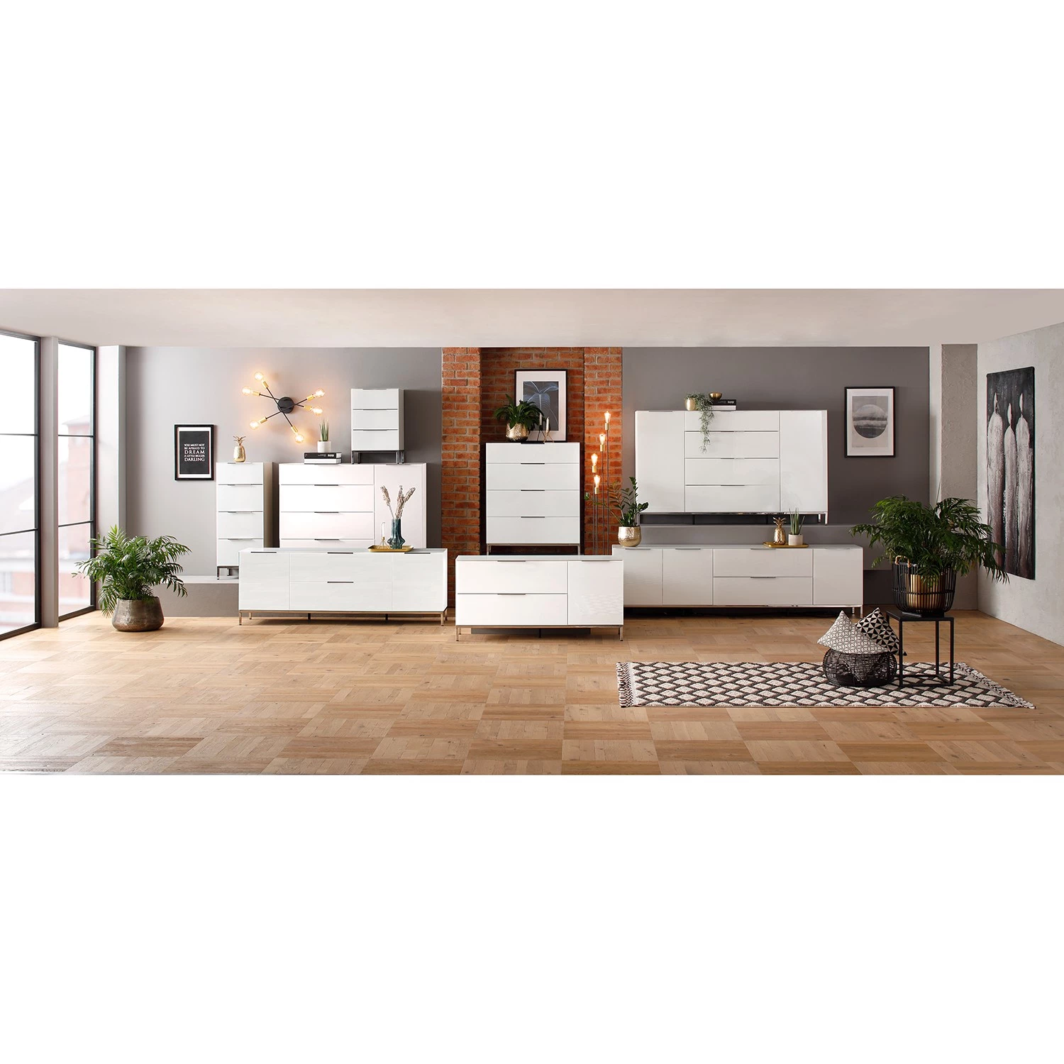 Maja Möbel Meuble TV Trend - Verre - Blanc brillant / Chrome 4 Maja Möbel Meuble TV Trend - Verre - Blanc brillant / Chrome – Image 2