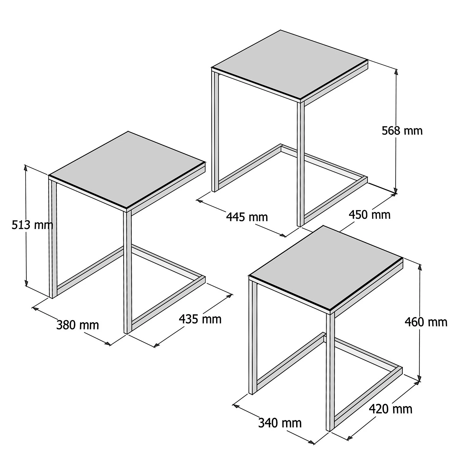 Red Living Bouts de canapé Elyrie (3 éléments) - Pin massif / Métal - Pin / Noir 7 Red Living Bouts de canapé Elyrie (3 éléments) - Pin massif / Métal - Pin / Noir – Image 5