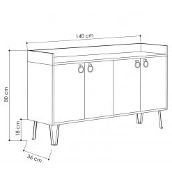 Loftscape Buffet Dalma - Blanc / Crème -Meubles de salon Soldes 1000284340 210809 06083200075 SKETCH DETAILS P000000001000284340 sketch