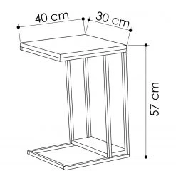 Loftscape Bout de canapé Bobbio - Métal - Noir / Gris -Meubles de salon Soldes 1000284345 210809 06083400102 SKETCH DETAILS P000000001000284345 sketch