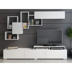 Loftscape Ensemble meubles TV Vignee (2 éléments ) - Blanc 9 Loftscape Ensemble meubles TV Vignee (2 éléments ) - Blanc -Meubles de salon Soldes 1000284389 210809 06091600172 MOOD DETAILS P000000001000284389 mood