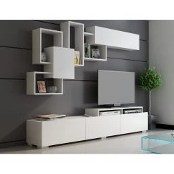 Loftscape Ensemble meubles TV Vignee (2 éléments ) - Blanc 10 Loftscape Ensemble meubles TV Vignee (2 éléments ) - Blanc -Meubles de salon Soldes 1000284389 210809 06091600173 MOOD DETAILS P000000001000284389 mood