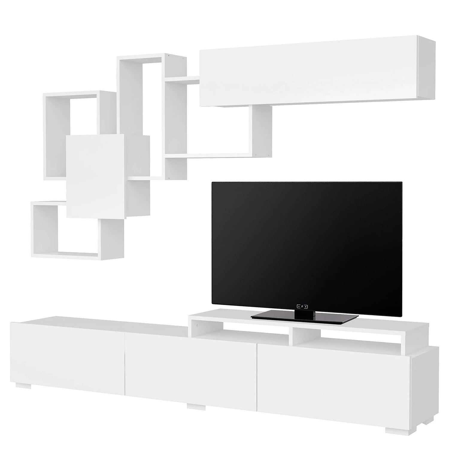 Loftscape Ensemble meubles TV Vignee (2 éléments ) - Blanc 7 Loftscape Ensemble meubles TV Vignee (2 éléments ) - Blanc – Image 5