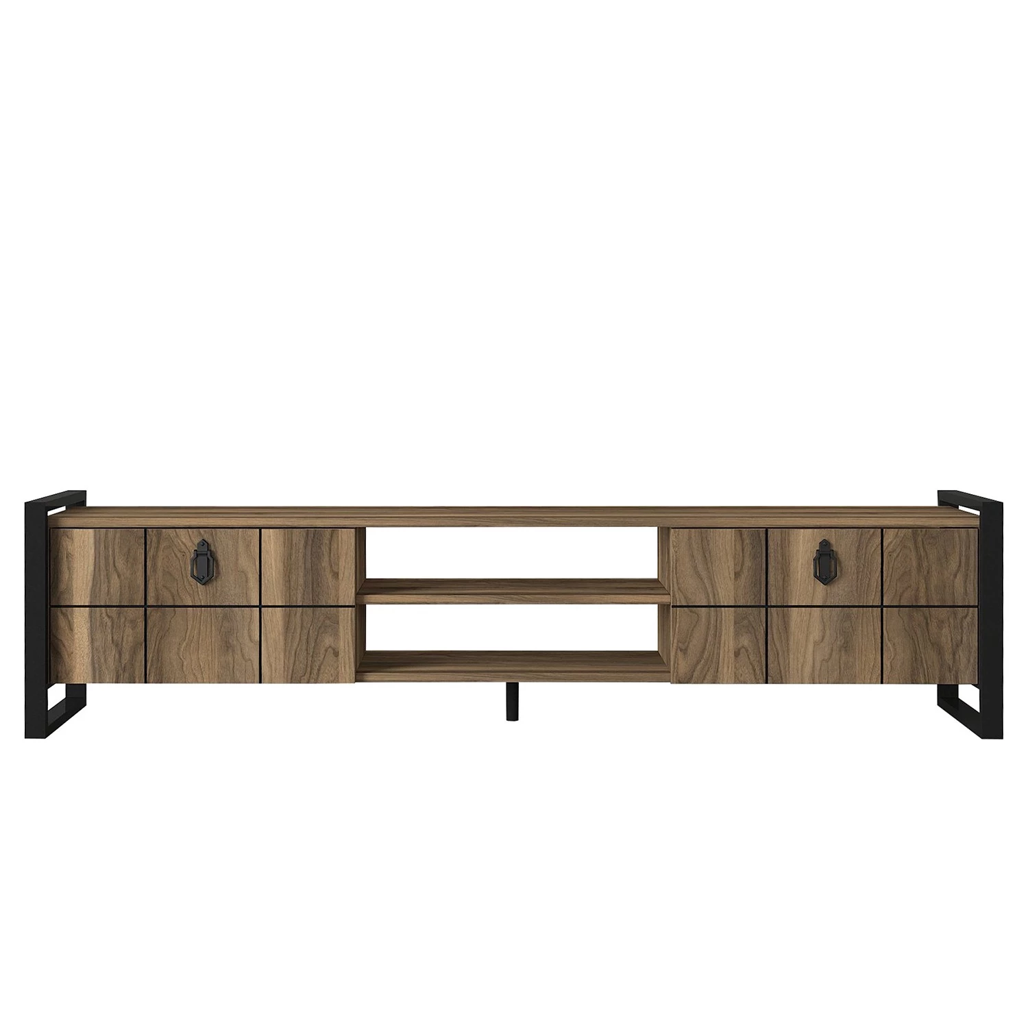 Red Living Meuble TV Lanz - Imitation noyer / Noir 8 Red Living Meuble TV Lanz - Imitation noyer / Noir – Image 6