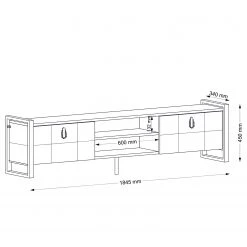 Red Living Meuble TV Lanz - Imitation noyer / Noir 15 Red Living Meuble TV Lanz - Imitation noyer / Noir -Meubles de salon Soldes 1000284401 210809 06093200211 SKETCH DETAILS P000000001000284401 sketch