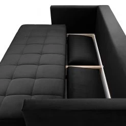 Loftscape Canapé convertible Bristol - Velours - Velours Ravi: Noir -Meubles de salon Soldes 1000284417 210810 14505100175 DETAILS P000000001000284417