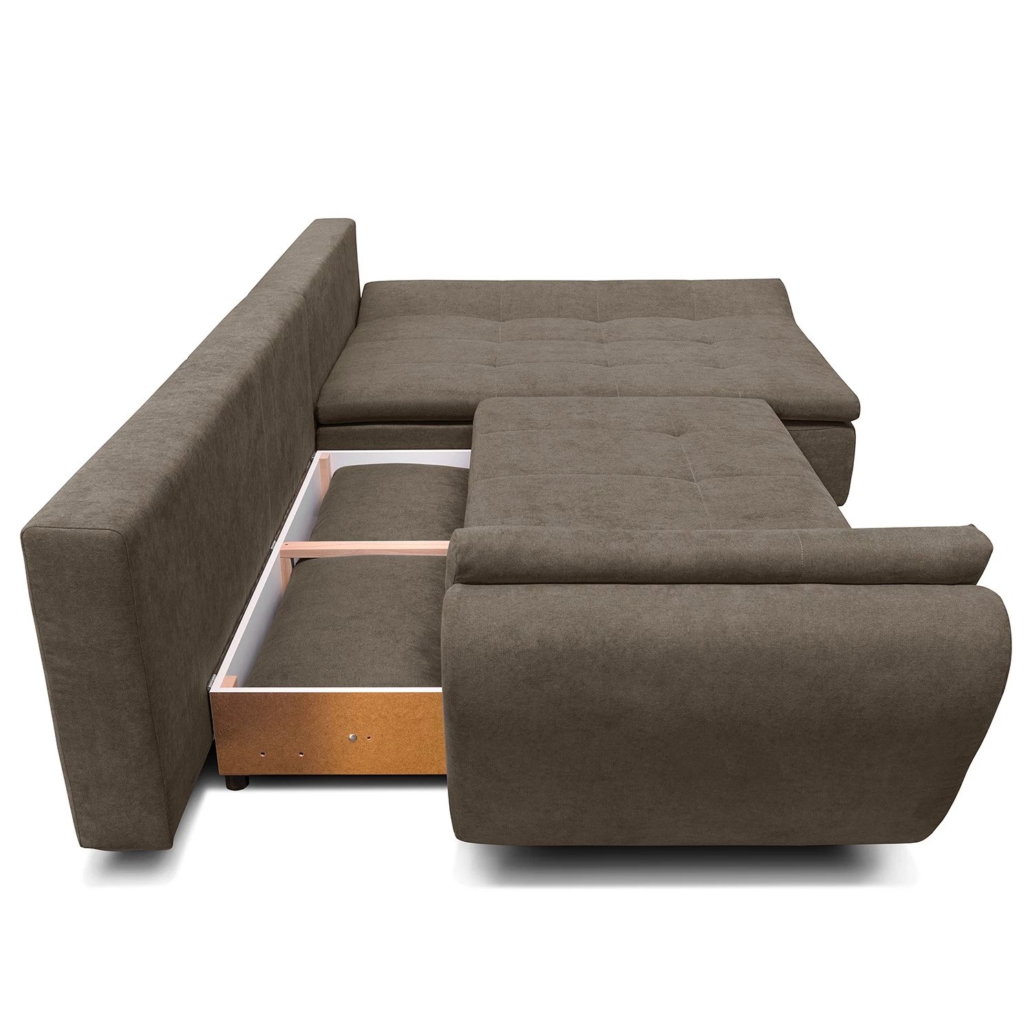 Loftscape Canapé d’angle Bright - Tissage à plat - Tissu Sole: Gris - Méridienne courte à droite (vue de face) 7 Loftscape Canapé d’angle Bright - Tissage à plat - Tissu Sole: Gris - Méridienne courte à droite (vue de face) – Image 5