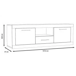 Loftscape Meuble TV Ballito - Imitation chêne de sable -Meubles de salon Soldes 1000285704 210813 14500100018 SKETCH DETAILS P000000001000285704 sketch