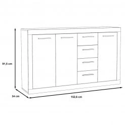 Loftscape Buffet Ballito I - Imitation chêne de sable 9 Loftscape Buffet Ballito I - Imitation chêne de sable -Meubles de salon Soldes 1000285709 210813 14500600023 SKETCH DETAILS P000000001000285709 sketch