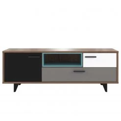 Loftscape Meuble TV Ravan - Noir / Imitation noyer -Meubles de salon Soldes 1000285713 210813 14504200044 DETAILS P000000001000285713