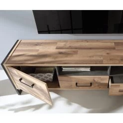 Red Living Meuble TV Voru - Imitation chêne / Gris foncé -Meubles de salon Soldes 1000285725 210813 14562600096 DETAILS P000000001000285725