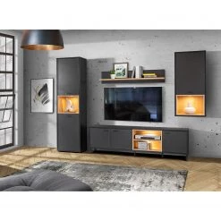 Loftscape Tablette murale Mazzo - Noir / Imitation chêne artisan -Meubles de salon Soldes 1000285791 210819 12212400005 MOOD DETAILS P000000001000285791 mood