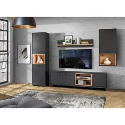 Loftscape Armoire Mazzo - Noir / Imitation chêne artisan -Meubles de salon Soldes 1000285803 210819 12212500064 MOOD DETAILS P000000001000285803 mood